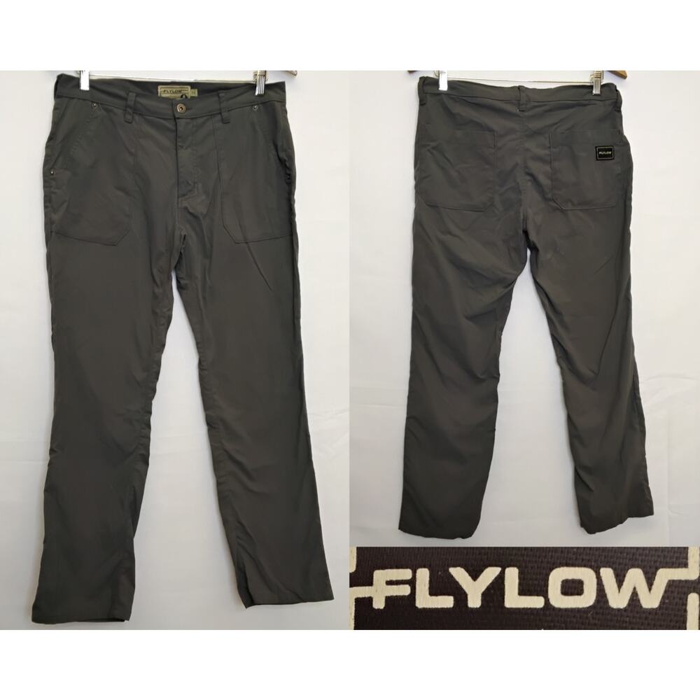 Flylow Trailworks Pants Men's 32 Gray Cargo Pockets Nylon Outdoor Gear #Z5703